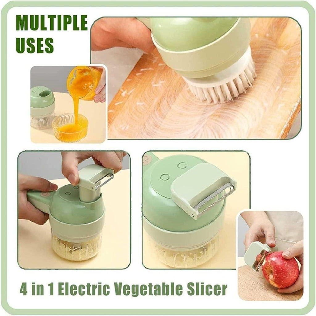 4 in 1 Portable Electric Vegetable Cutter Set – Wireless Food Processor