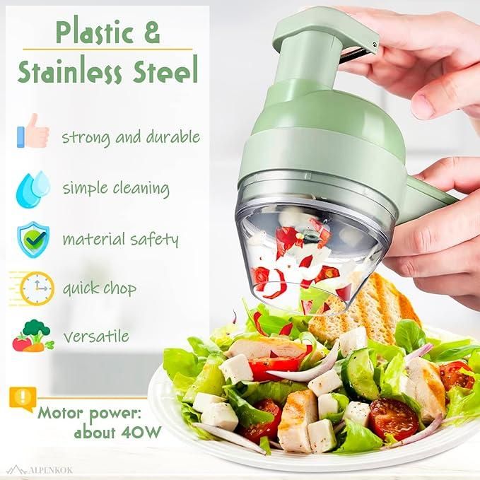 4 in 1 Portable Electric Vegetable Cutter Set – Wireless Food Processor