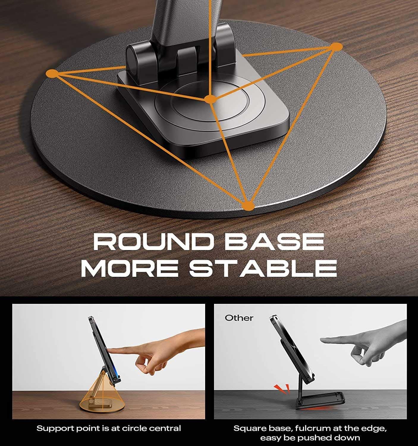 📱 Mobile Phone Stand – 360° Rotation, Adjustable Height & Angle