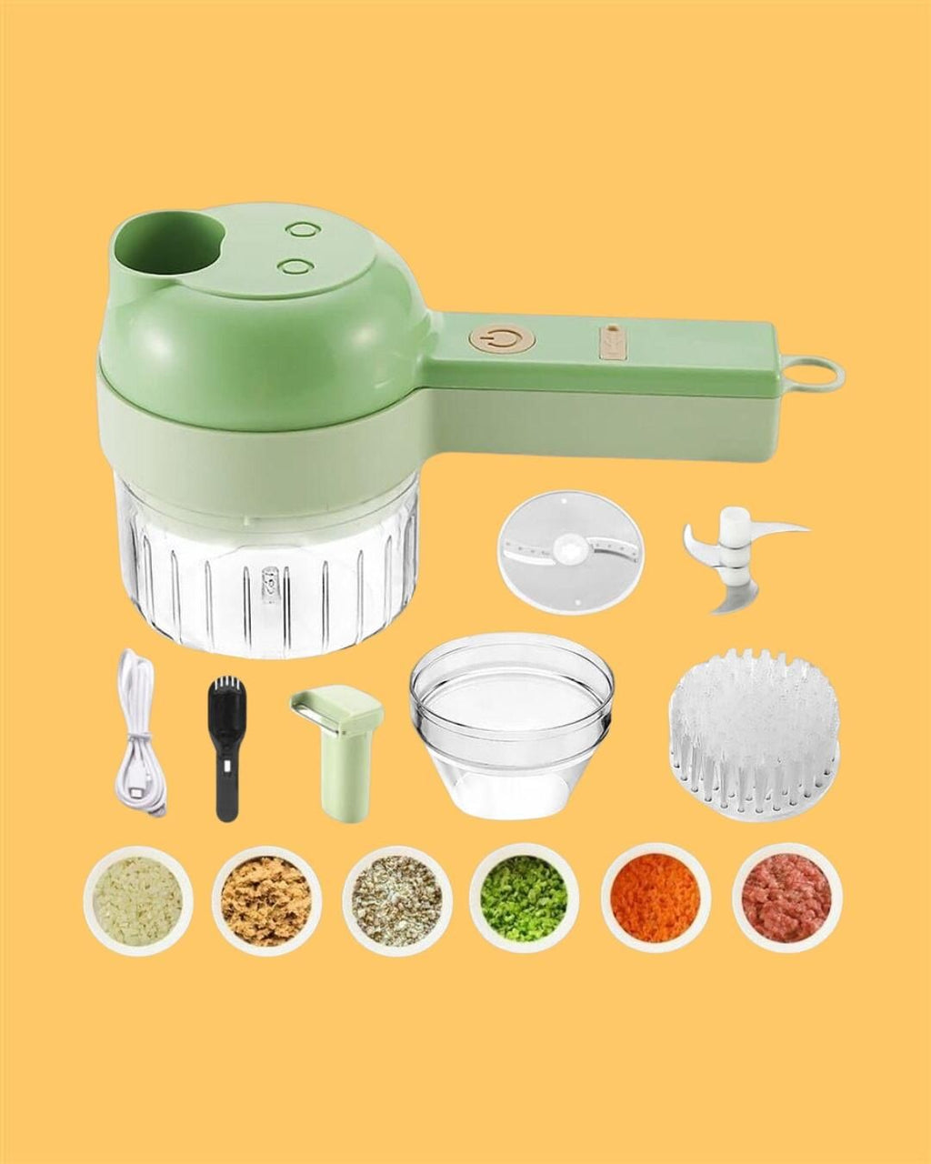 4 in 1 Portable Electric Vegetable Cutter Set – Wireless Food Processor