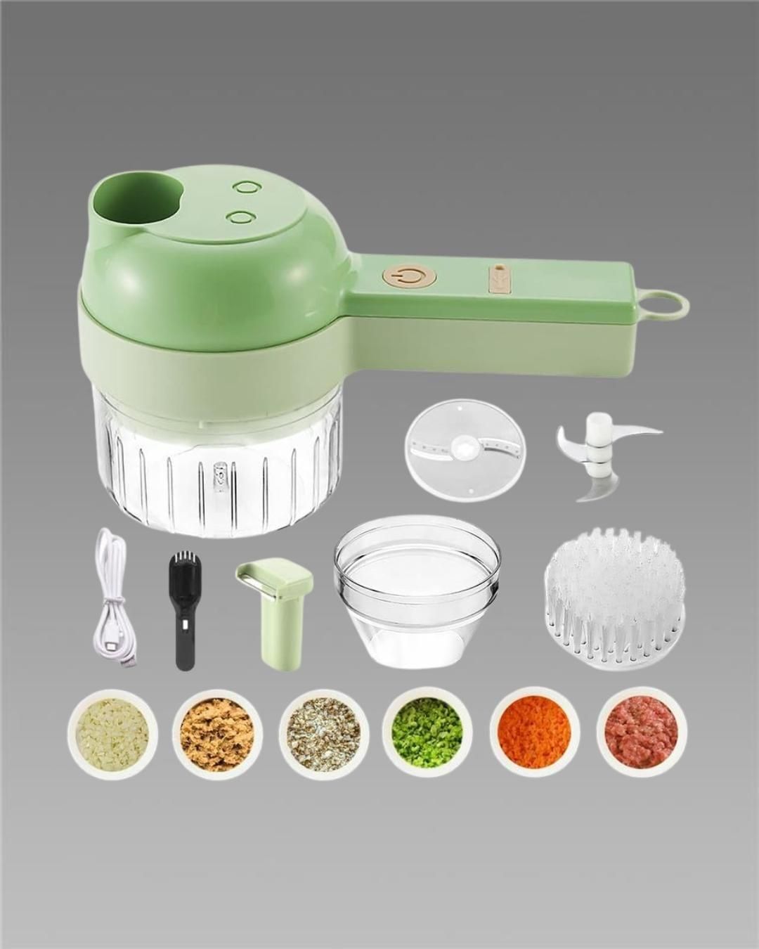 4 in 1 Portable Electric Vegetable Cutter Set – Wireless Food Processor