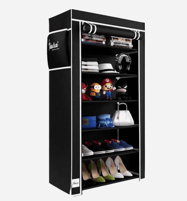 6 Rack Collapsible Wardrobe Cabinet & Shoe Rack